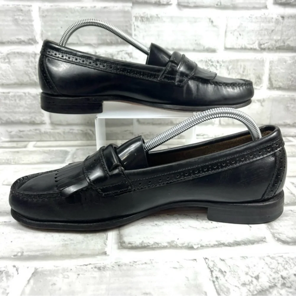 Hanover Hand Sewn Men’s Size 9.5 Black Leather Kiltie Loafers